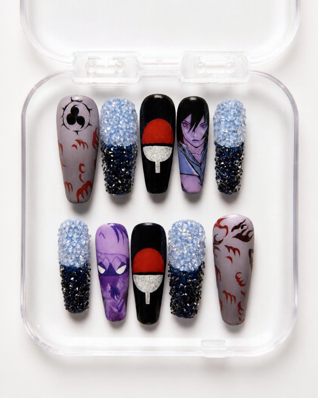 Triple Tomoe press-on nails