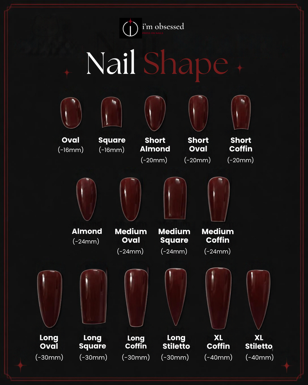 Nail Shape Guide - all 15 shape options