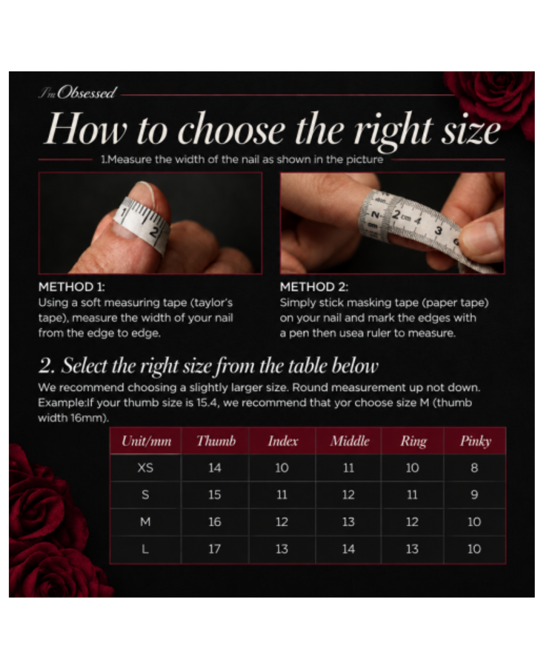 Size Guide - how to measure your nails